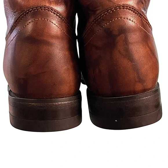 Justin Chestnut Marbled Deerlite Ladies Roper Western Boots Size 7.5B - Picture 6 of 13